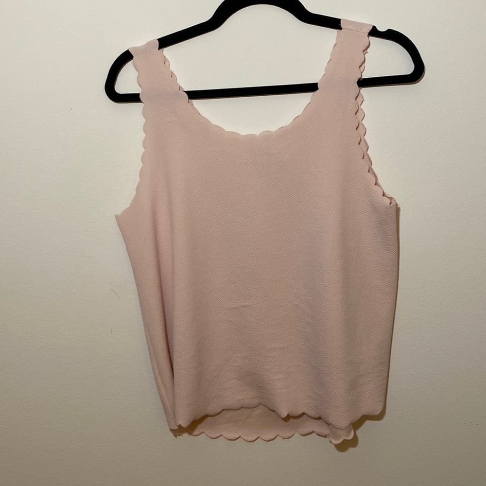 Blush pink Scalloped tank top sized L